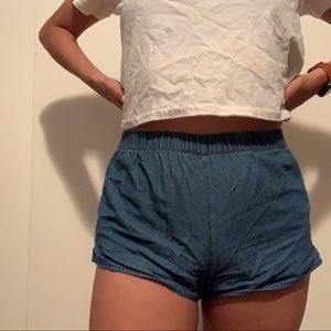 blue shorts